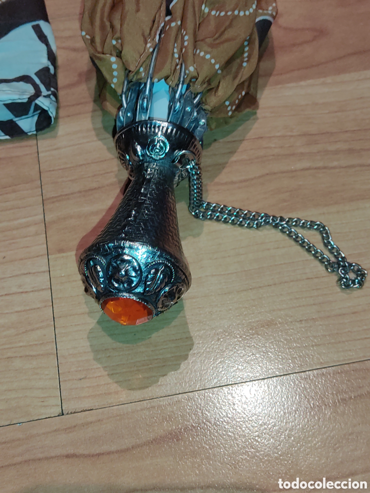 Vintage: Paraguas antiguo extensible con mango repujado.Leer descripci&oacute;n. - Foto 4