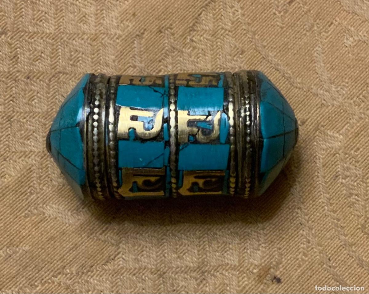 Vintage: ABALORIO TIBETANO RUEDA DE ORACION TURQUESA - Foto 5