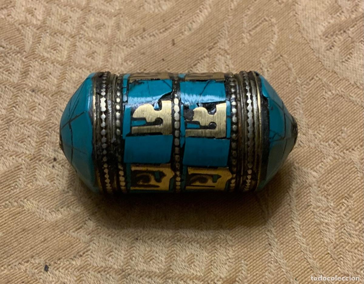 Vintage: ABALORIO TIBETANO RUEDA DE ORACION TURQUESA - Foto 8