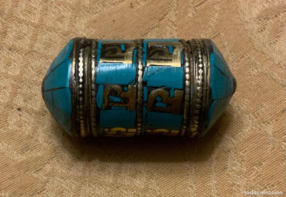 Vintage: ABALORIO TIBETANO RUEDA DE ORACION TURQUESA - Foto 9