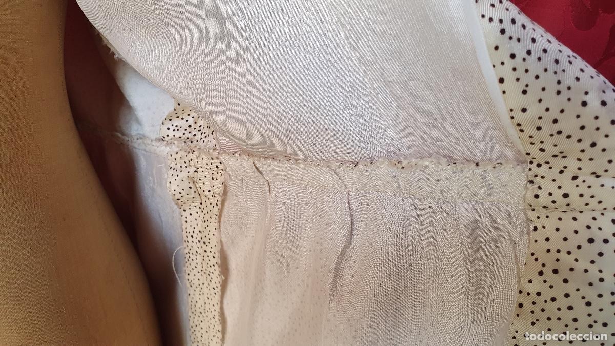 Vintage: Vestido camisero de seda con topitos - Foto 5