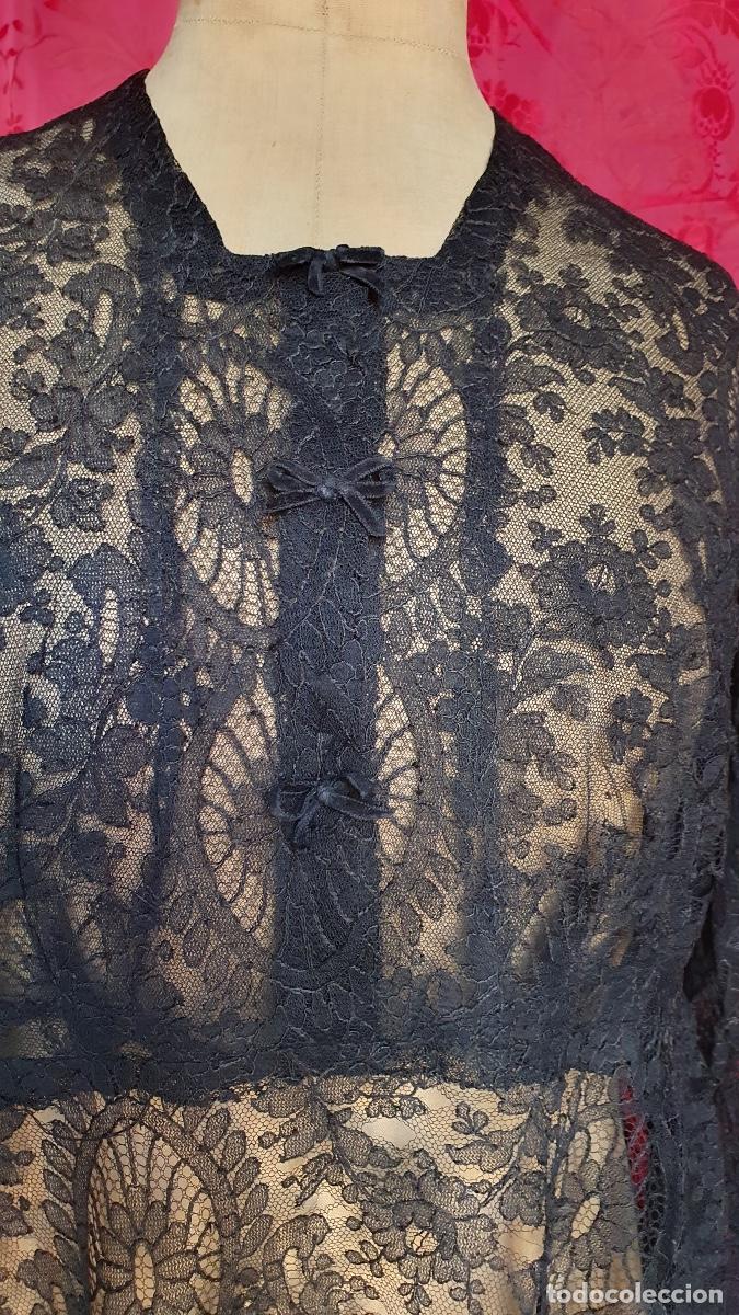 Vintage: Vestido de encaje negro - Foto 3