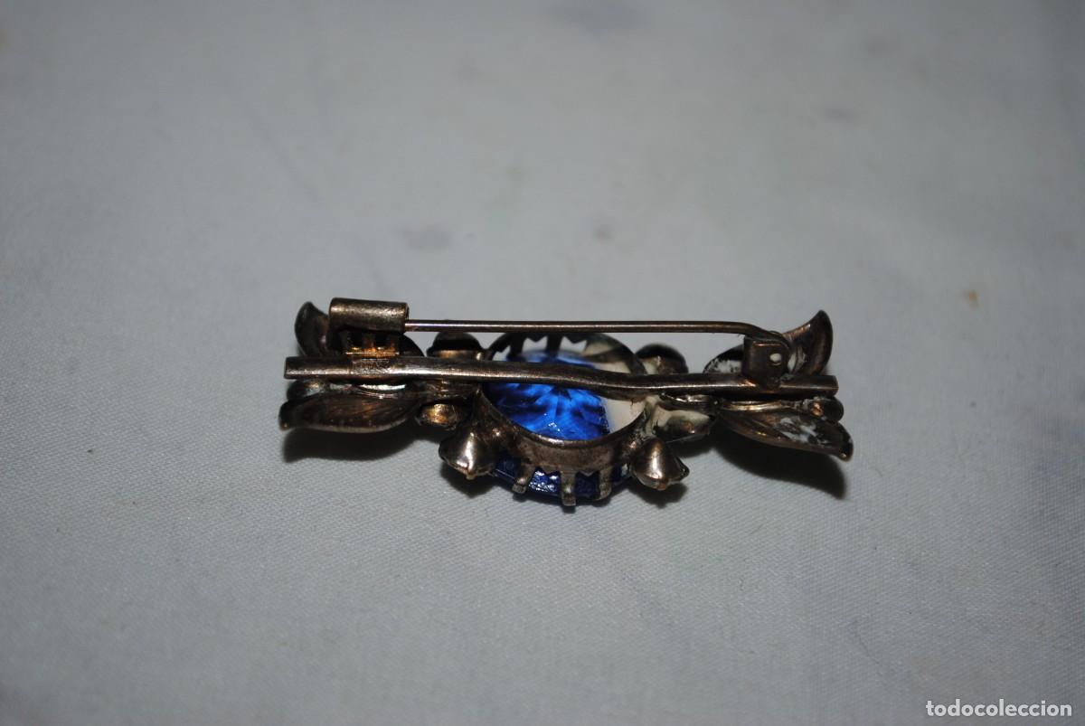 Vintage: BROCHE ANTIGUO CON GEMA AZUL CIELO . - Foto 3