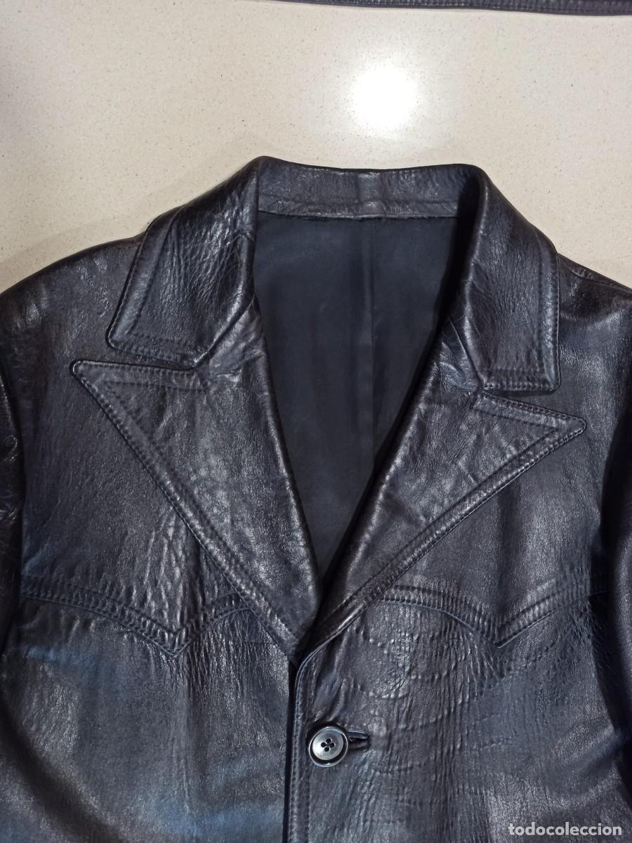 Vintage: ABRIGO CUERO/PIEL ESTILO SS GESTAPO - Foto 3