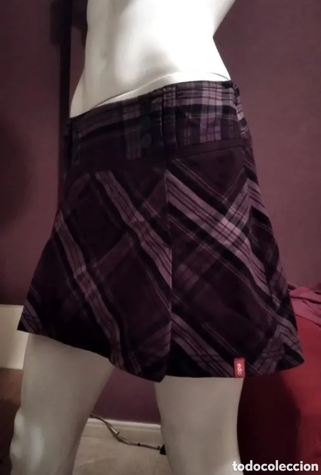 Vintage: Falda mini plisada EDC by ESPRIT talla 40 morado - Foto 4