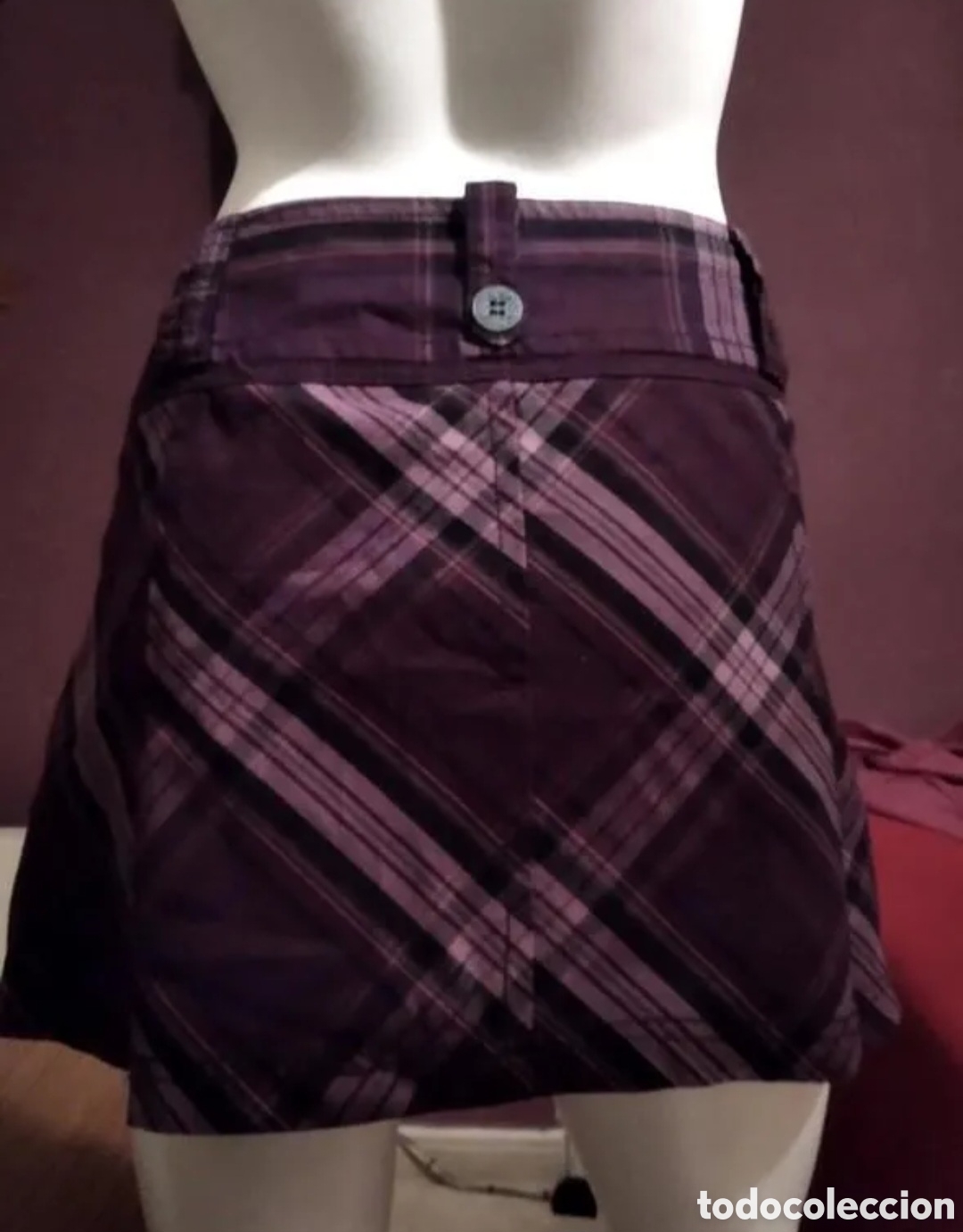 Vintage: Falda mini plisada EDC by ESPRIT talla 40 morado - Foto 5