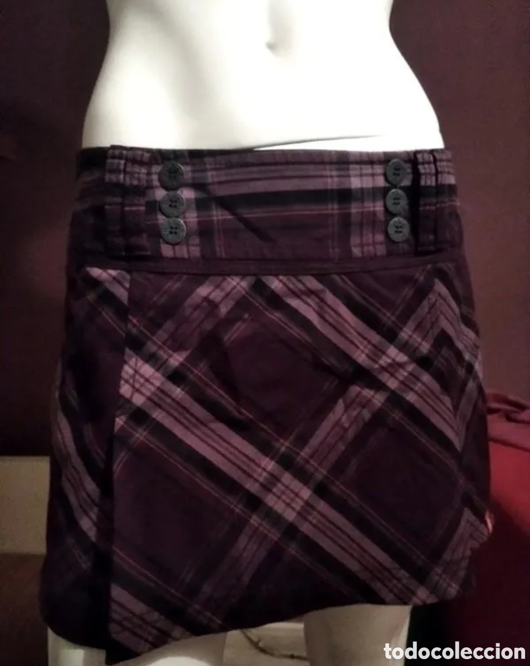 Vintage: Falda mini plisada EDC by ESPRIT talla 40 morado - Foto 8