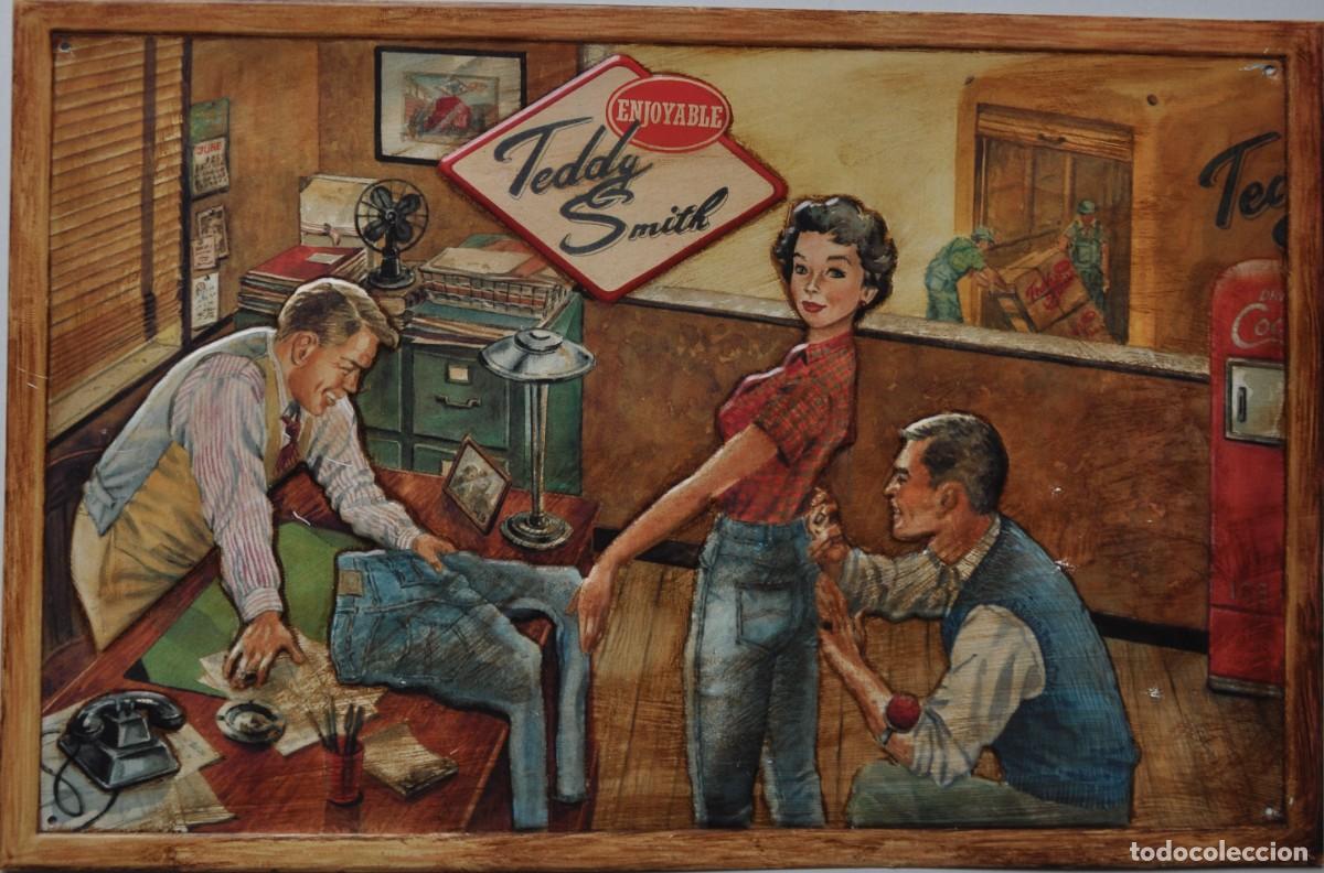 Vintage: PROPAGANDA METAL SERIGRAFIADO-TEDDY SMITH. - Foto 1