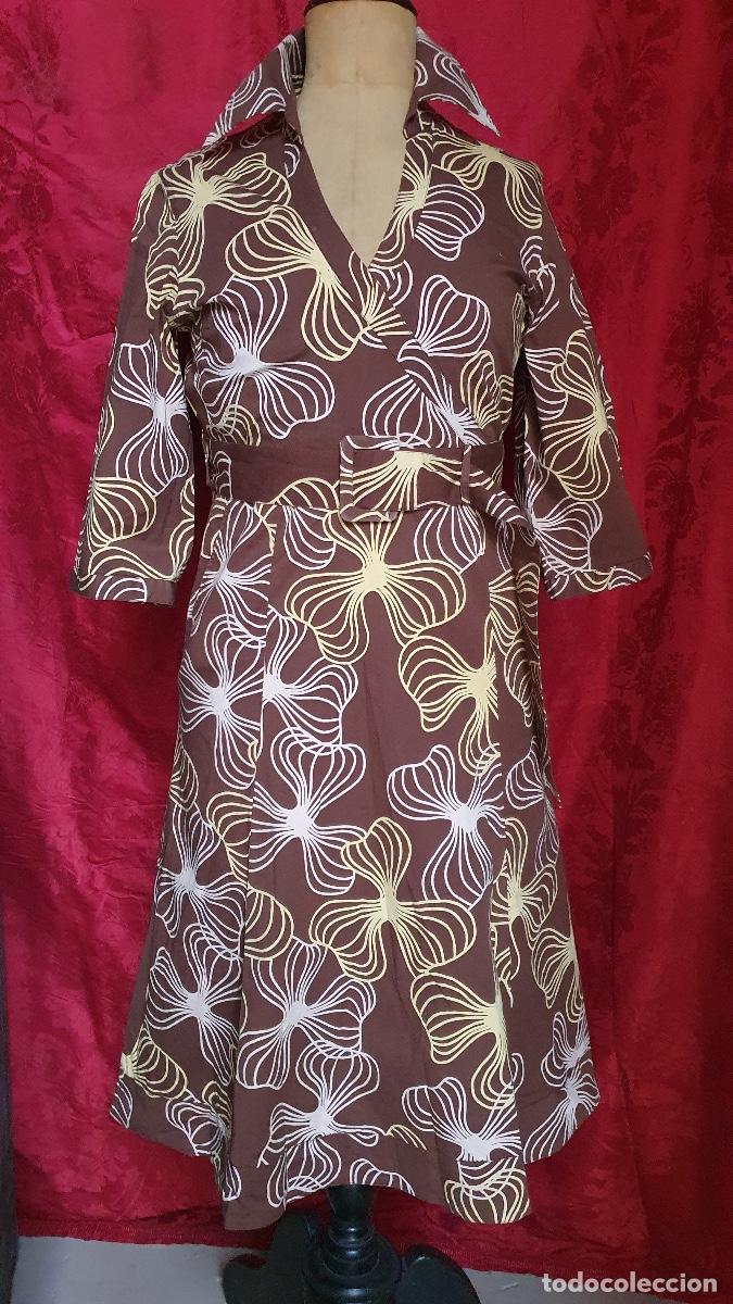 Vintage: Vestido flores geom&eacute;tricas - Foto 1