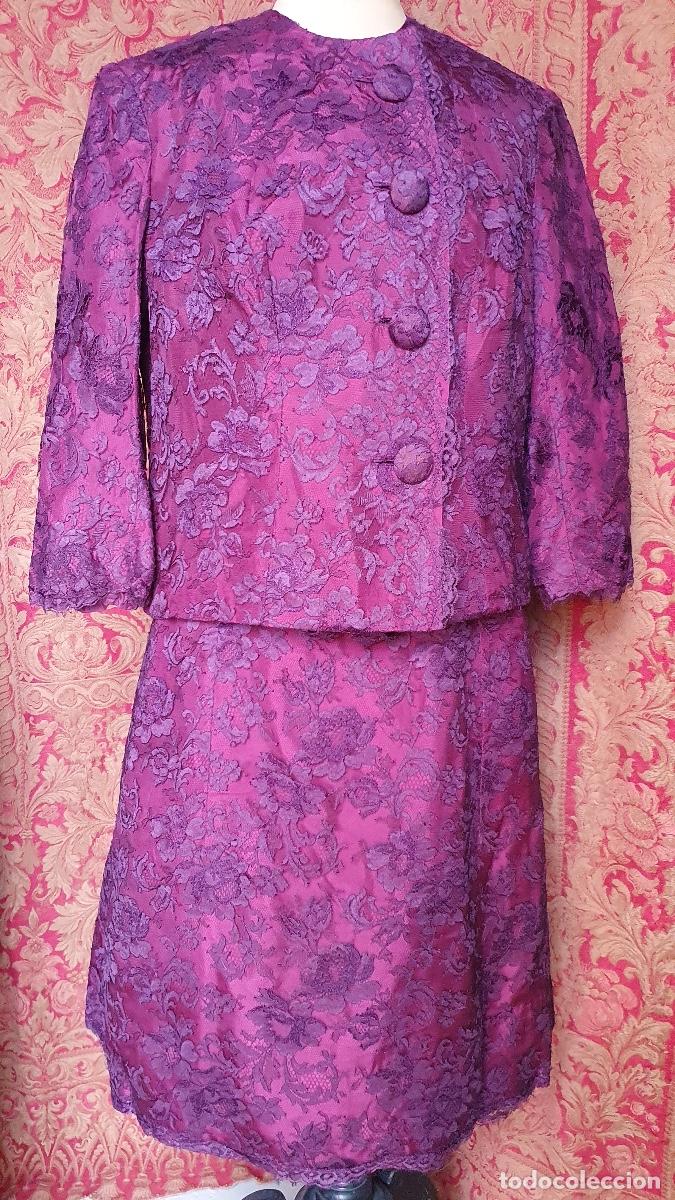 Vintage: Traje de chaqueta de guipur morado - Foto 1
