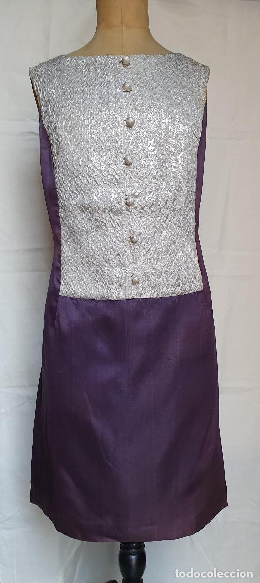 Vintage: Vestido de seda berenjena - Foto 1
