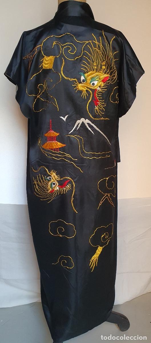 Vintage: Kimono japon&eacute;s en raz&oacute;n de seda - Foto 1