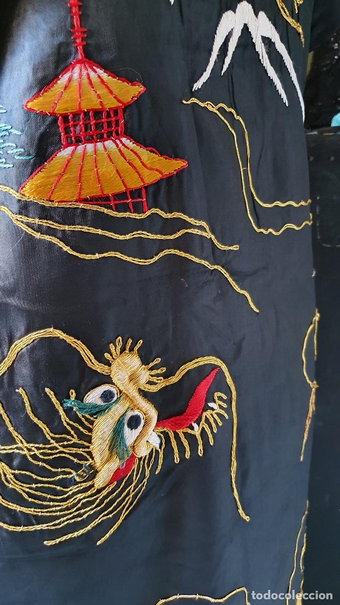 Vintage: Kimono japon&eacute;s en raz&oacute;n de seda - Foto 4