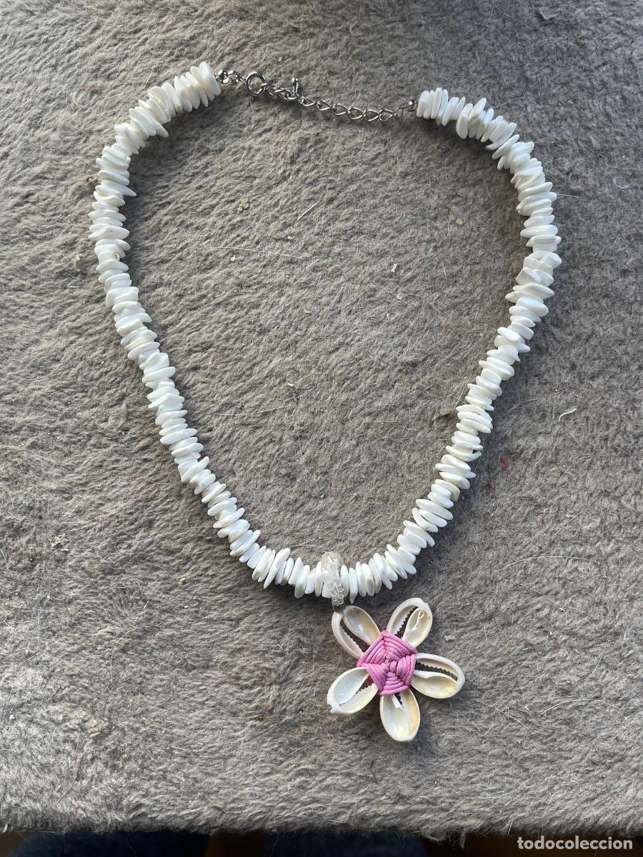 Vintage: COLLAR BLANCO HECHO CON CONCHITAS - Foto 2