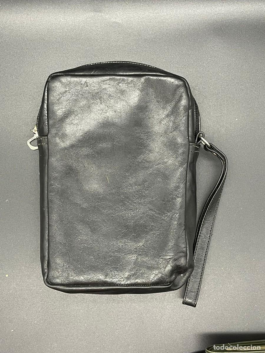 Vintage: BOLSO DE MANO DE PIEL NEGRO DECADA DE LOS 80 - Foto 2