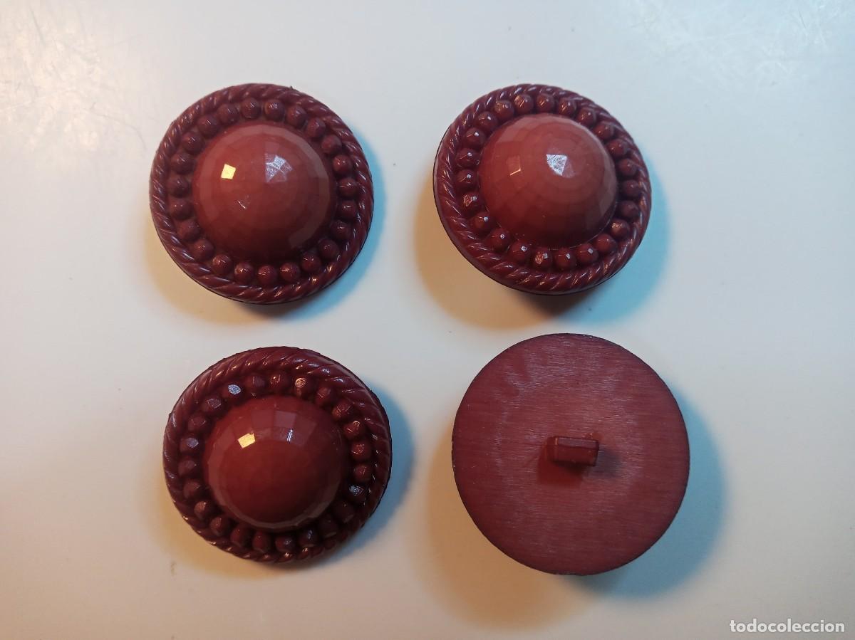 Vintage: 4 botones granates vintage (2,8 cm) - Foto 1
