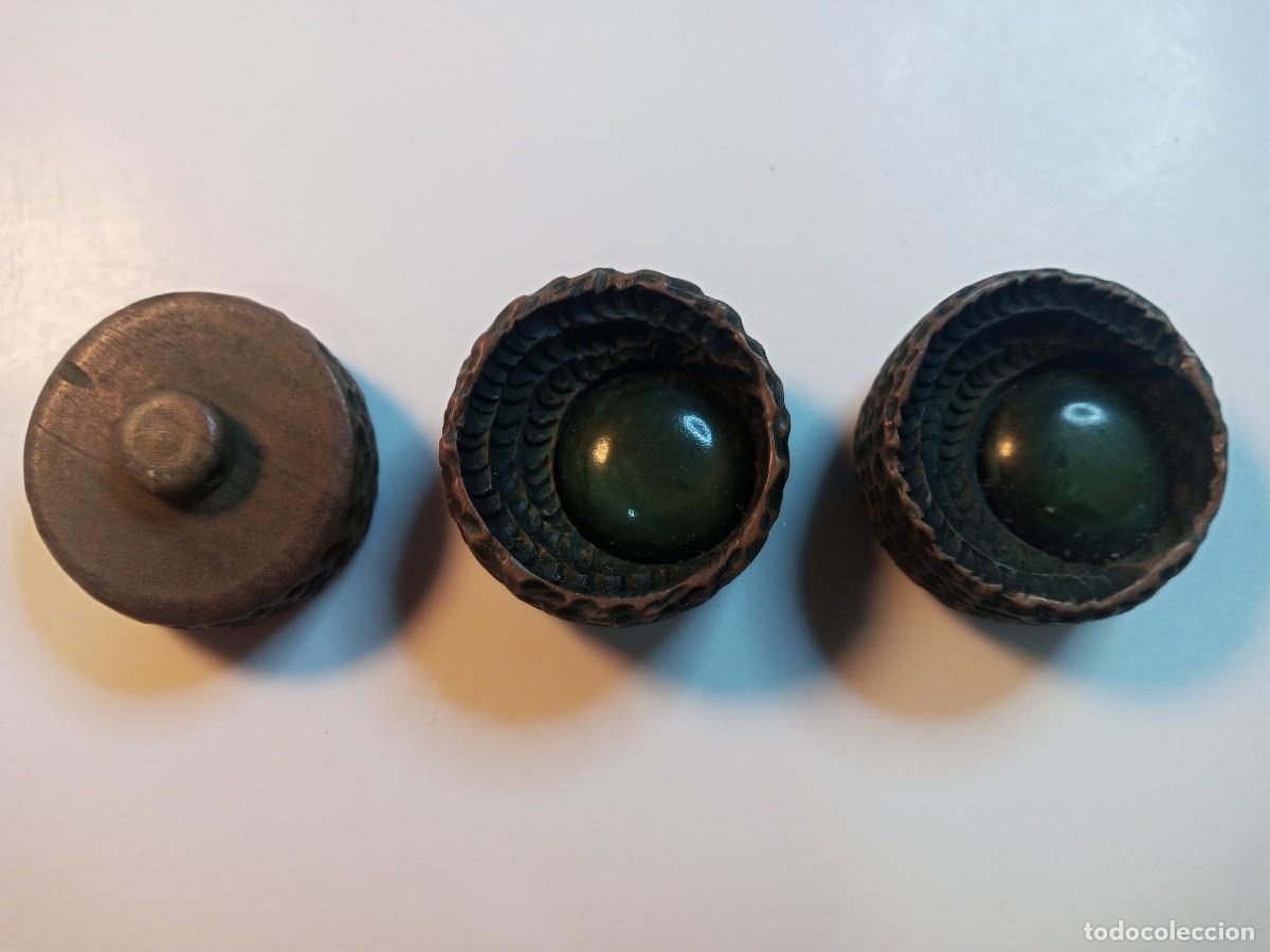 Vintage: 3 botones verde oscuro vintage (2,8 cm) - Foto 1