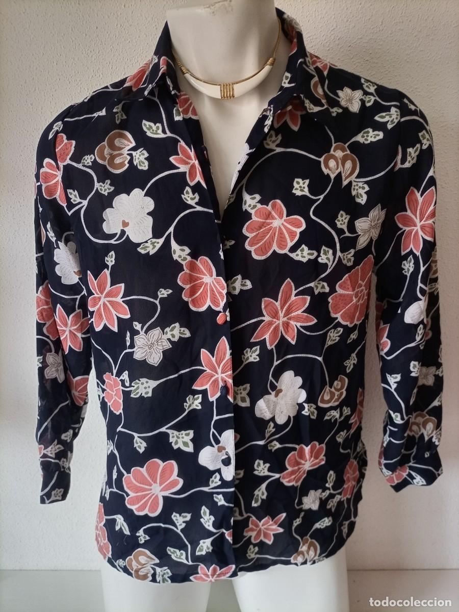 Vintage: Camisa vintage de flores con transparencias - Foto 1