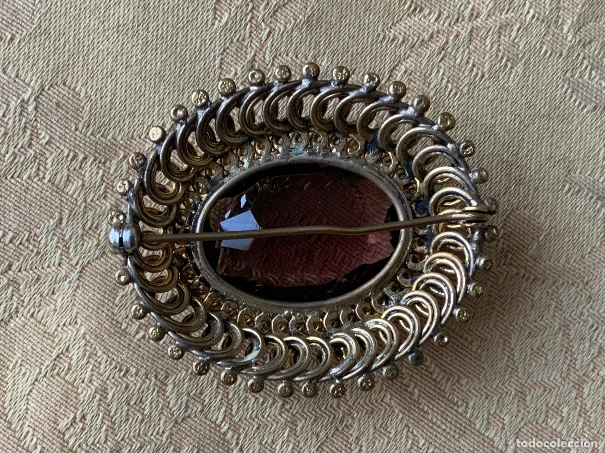 Vintage: ANTIGUO BROCHE CRISTAL MORADO - Foto 6