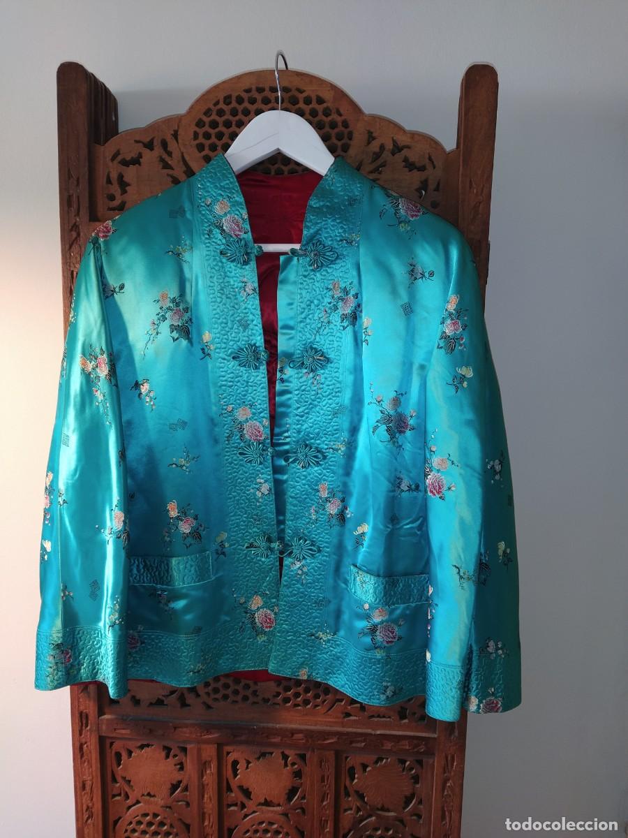 Vintage: CHAQUETA CHINA ACOLHADA DE SEDA - Foto 1