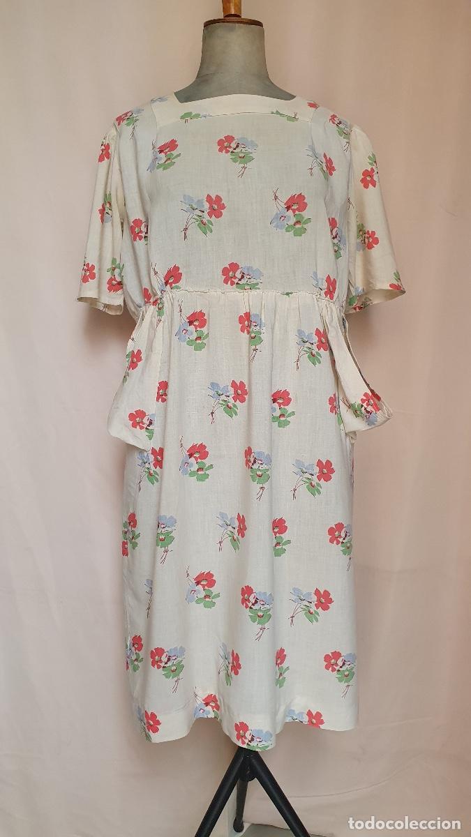 Vintage: Vestido beige estampado con florecitas - Foto 1