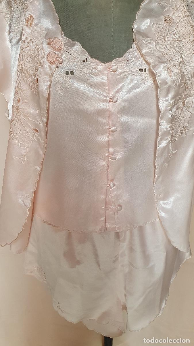 Vintage: Conjunto pijama saten rosa - Foto 4