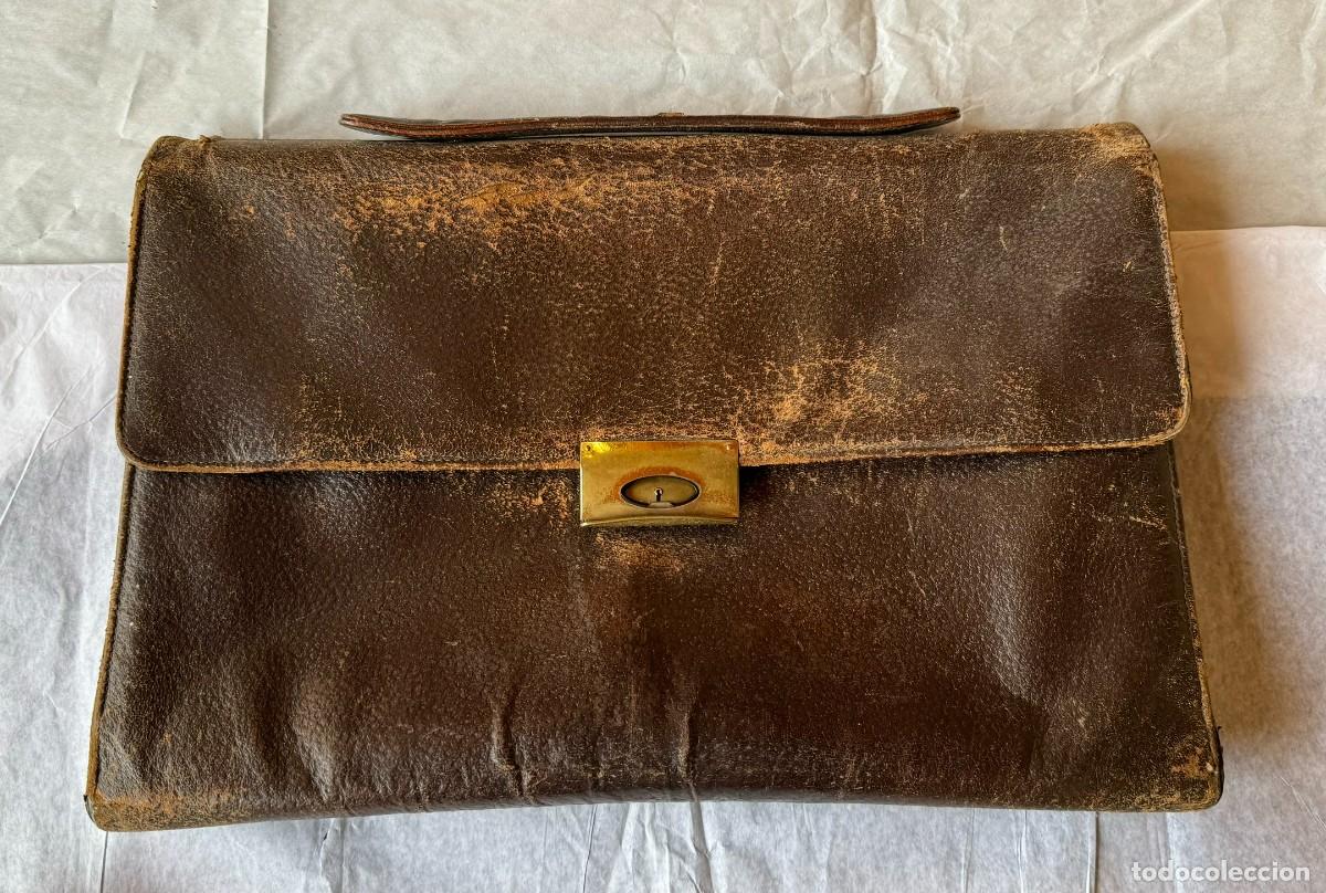 Vintage: ANTIGUA CARTERA , PORTADOCUMENTOS DE CUERO . - Foto 1