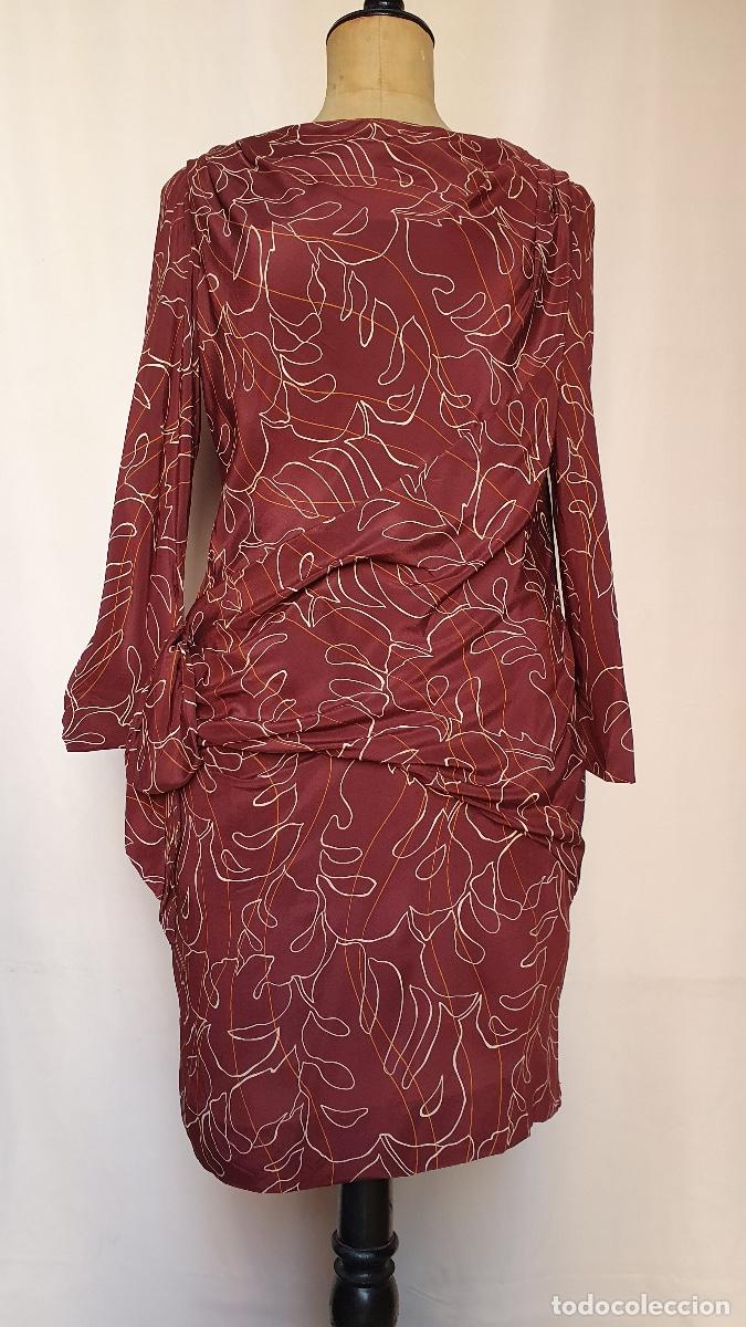 Vintage: Vestido drapeado burdeos - Foto 1