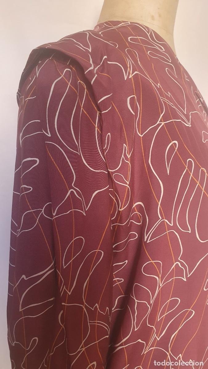 Vintage: Vestido drapeado burdeos - Foto 7
