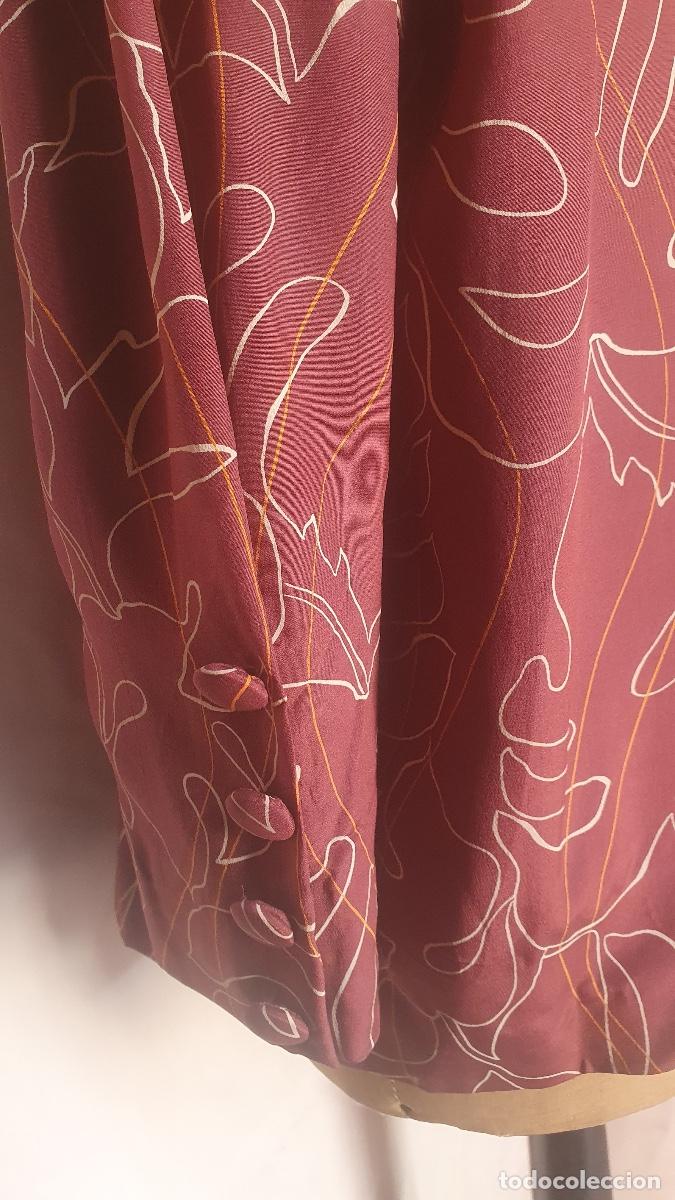 Vintage: Vestido drapeado burdeos - Foto 8