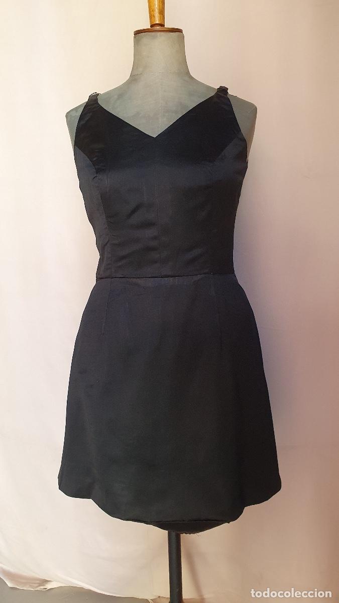 Vintage: Vestido raso negro - Foto 1