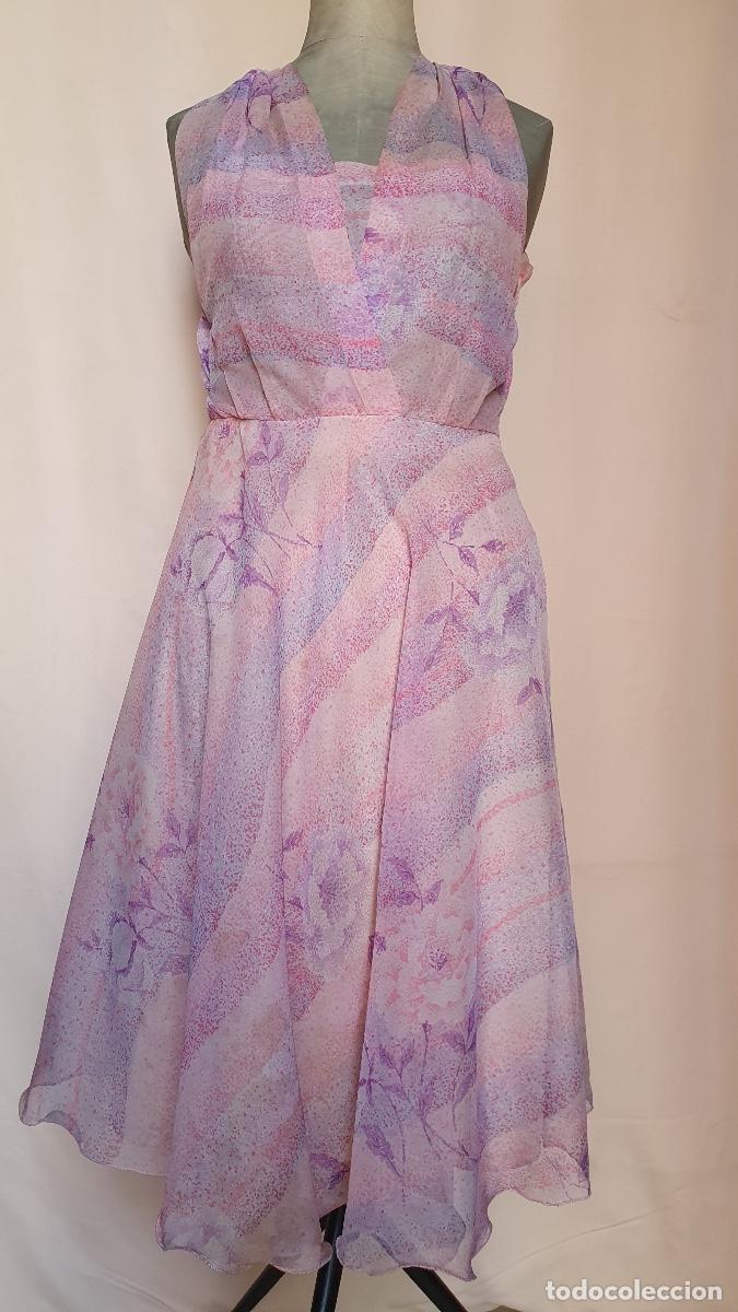 Vintage: Vestido gasa malva - Foto 1