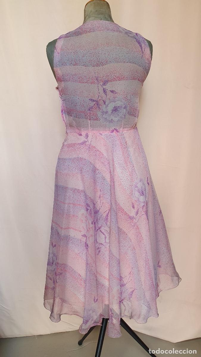 Vintage: Vestido gasa malva - Foto 2