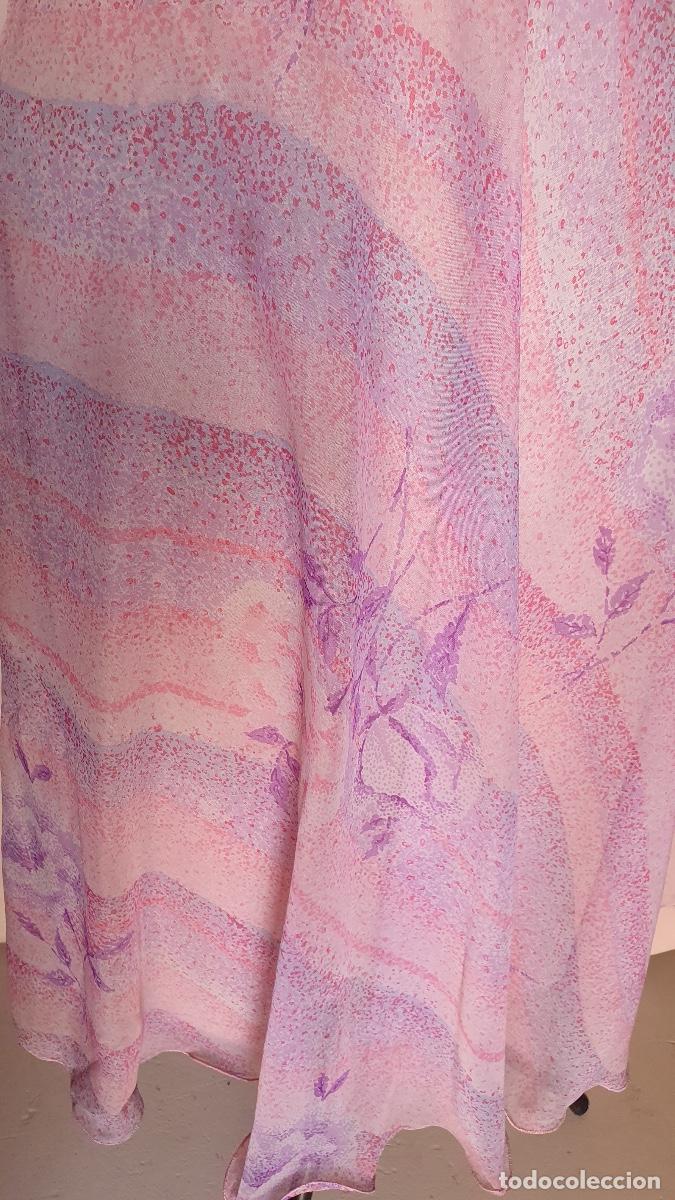 Vintage: Vestido gasa malva - Foto 3
