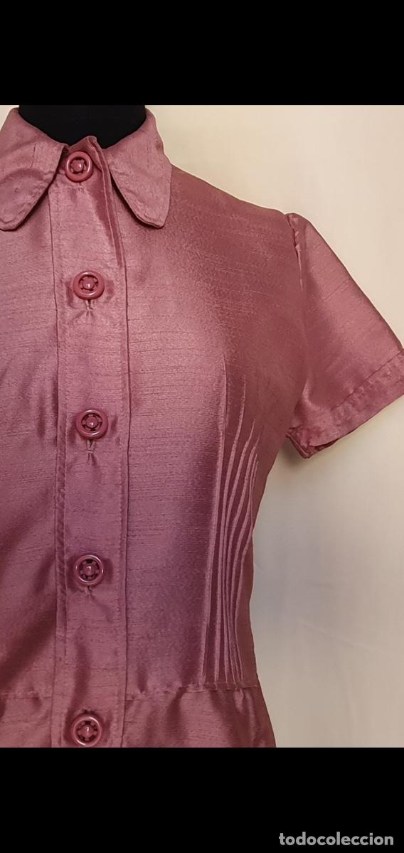 Vintage: Vestido rosa con jaretas - Foto 1