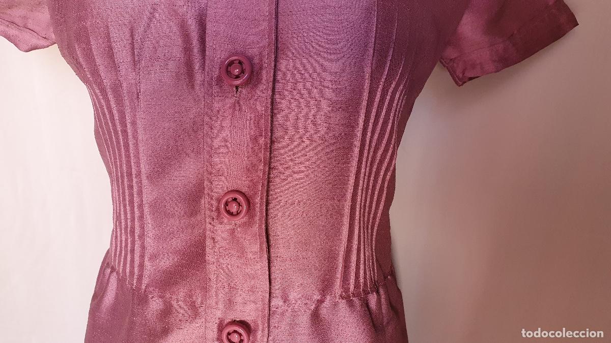 Vintage: Vestido rosa con jaretas - Foto 3