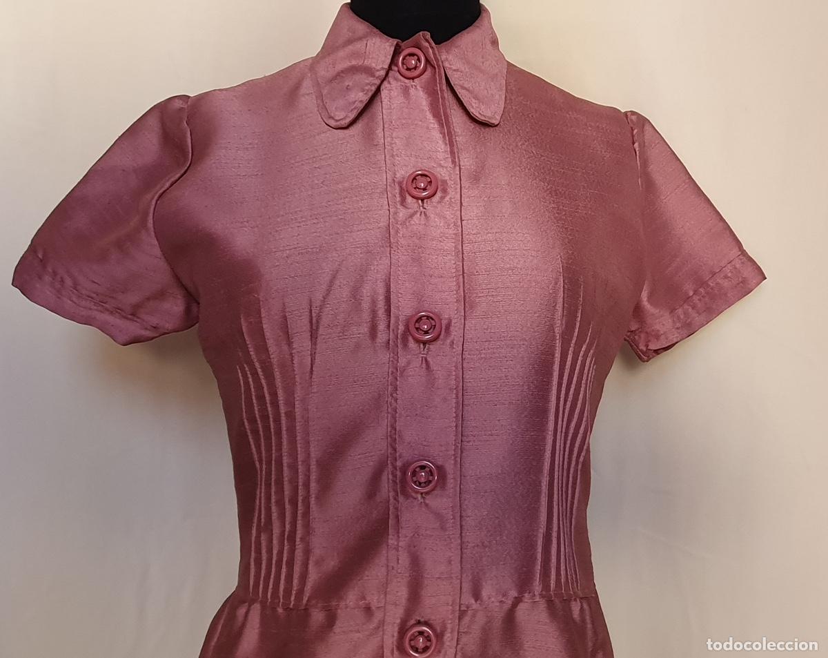Vintage: Vestido rosa con jaretas - Foto 6