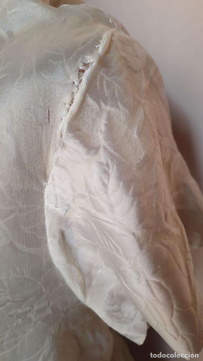 Vintage: Bata en seda brocada blanca - Foto 6