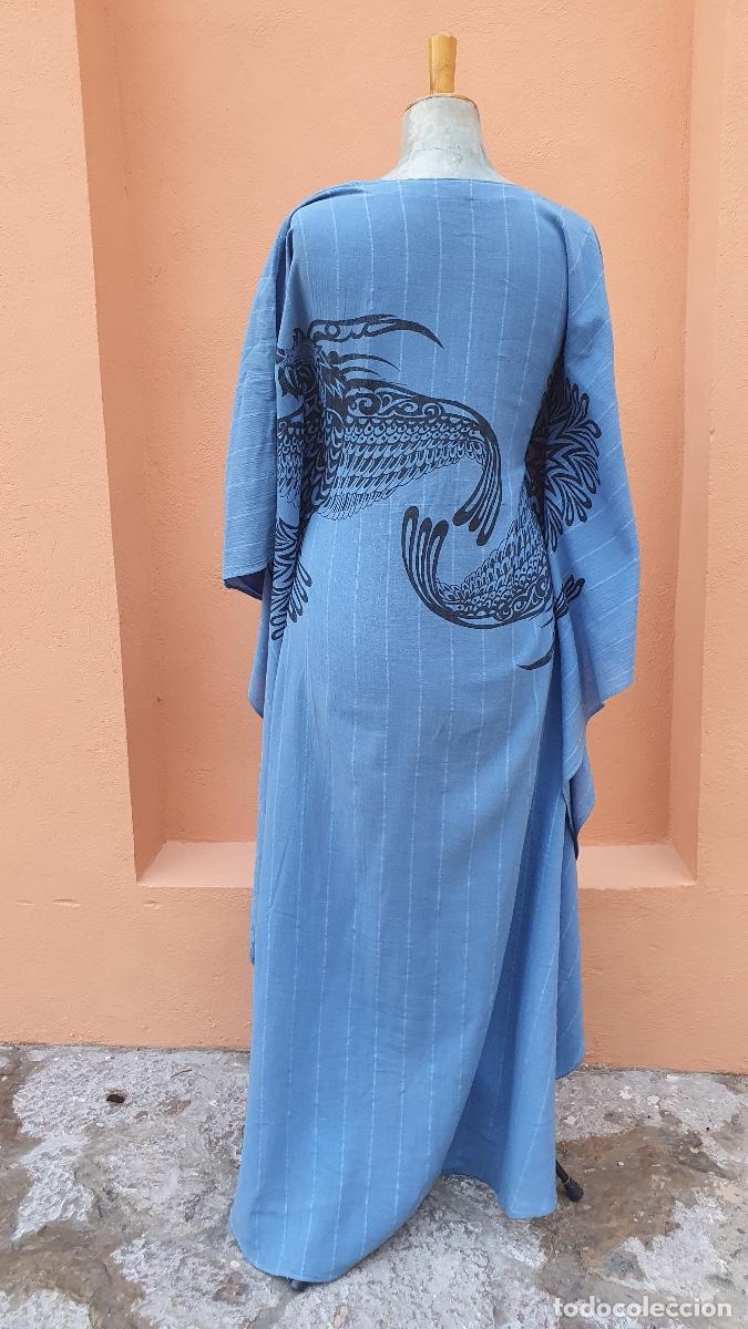 Vintage: Kaftan de algodon azul - Foto 4