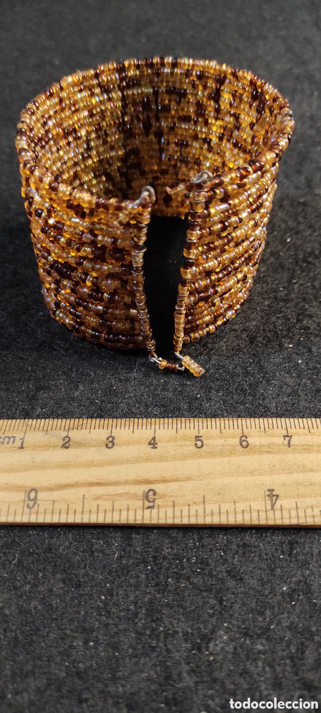 Vintage: Pulsera brazalete de cuentas efecto carey - Foto 2