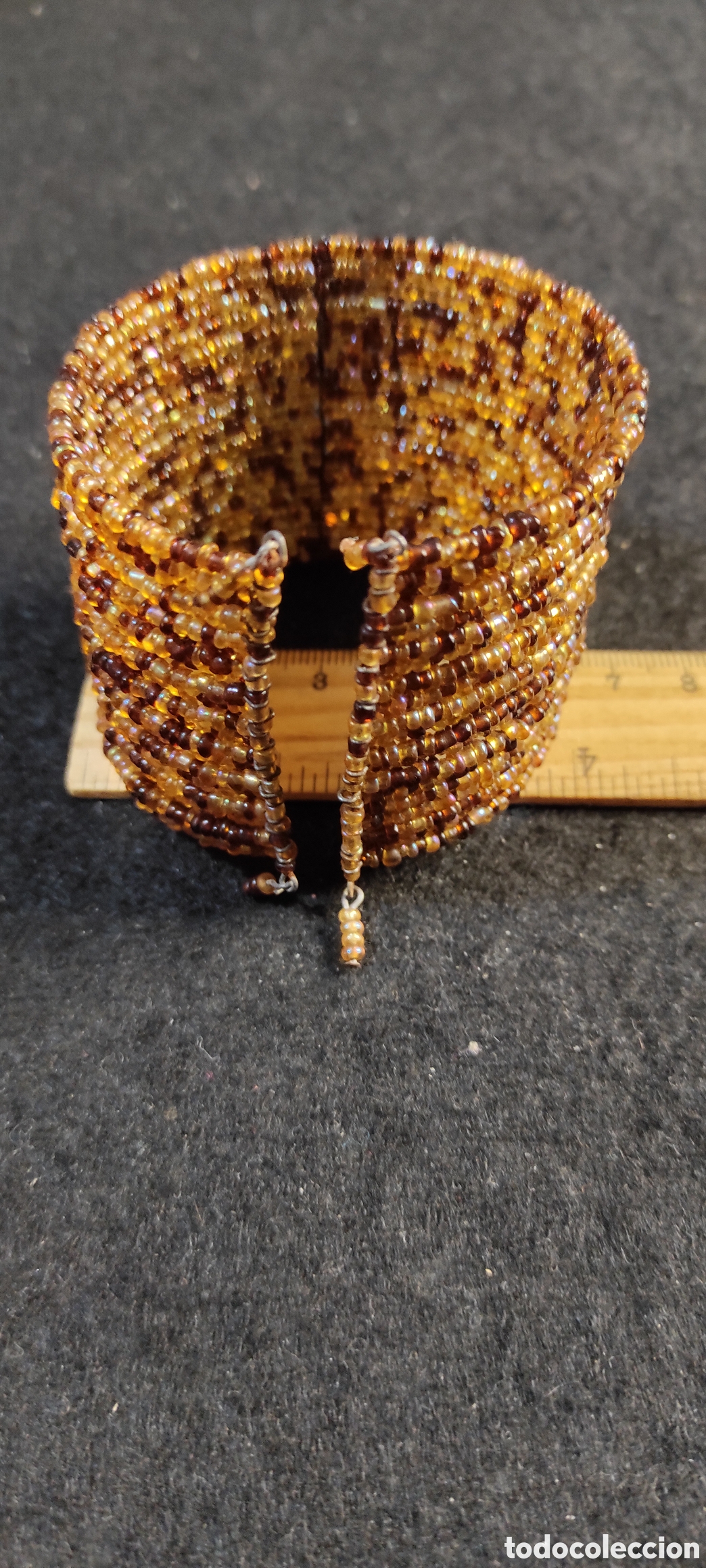 Vintage: Pulsera brazalete de cuentas efecto carey - Foto 3