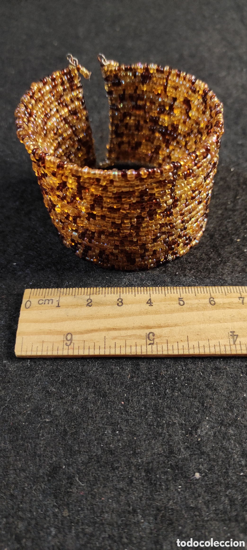 Vintage: Pulsera brazalete de cuentas efecto carey - Foto 1