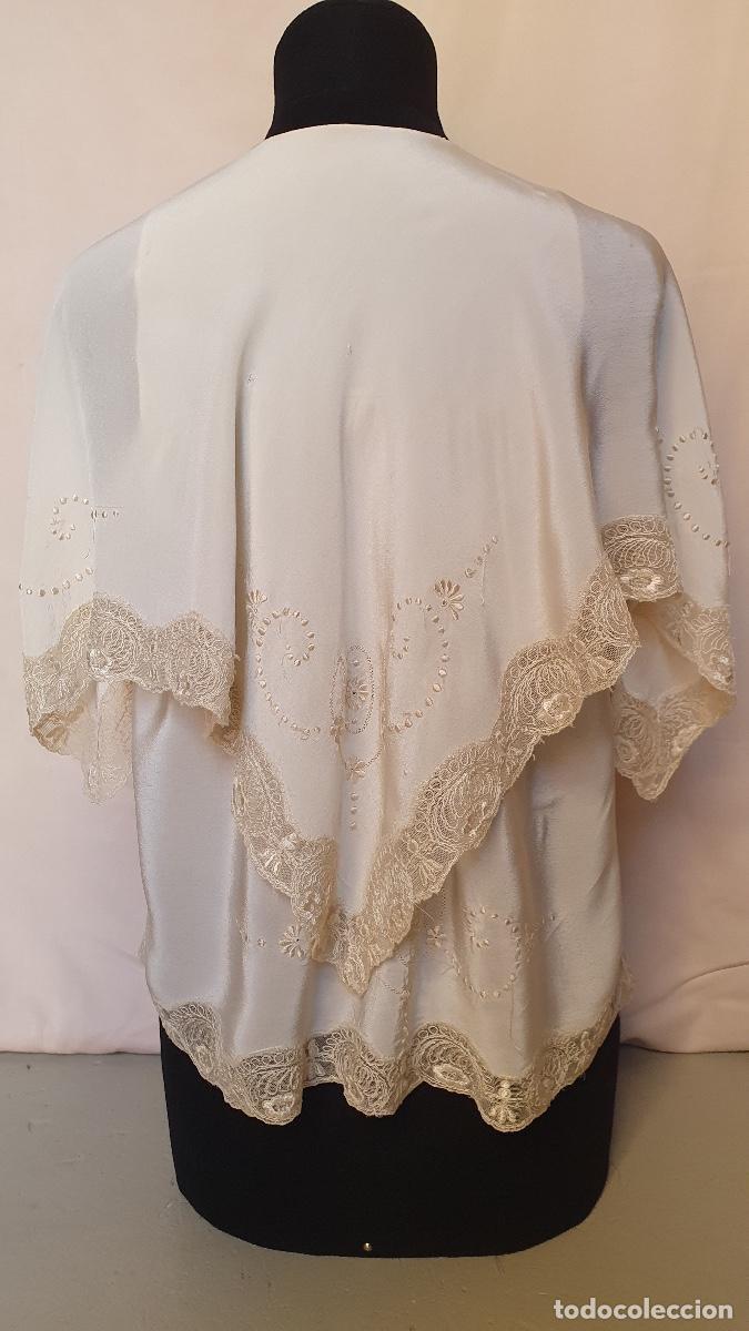 Vintage: Ma&ntilde;anita en raso de seda beige - Foto 3