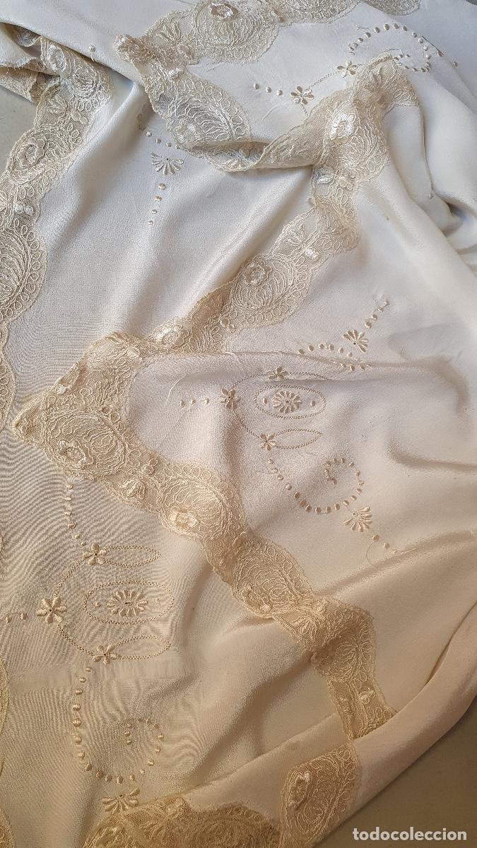 Vintage: Ma&ntilde;anita en raso de seda beige - Foto 5