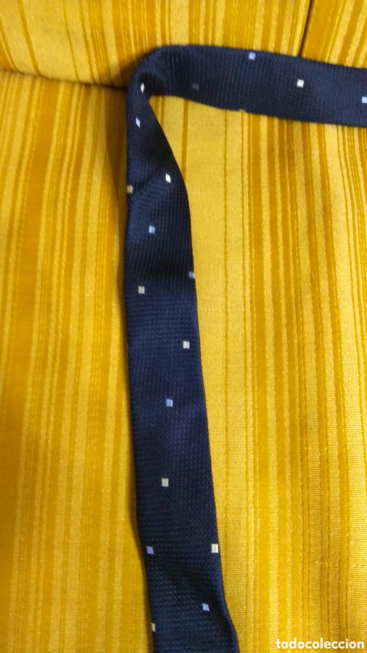 Vintage: Corbata Arrow seda azul marino con detalles - Foto 5