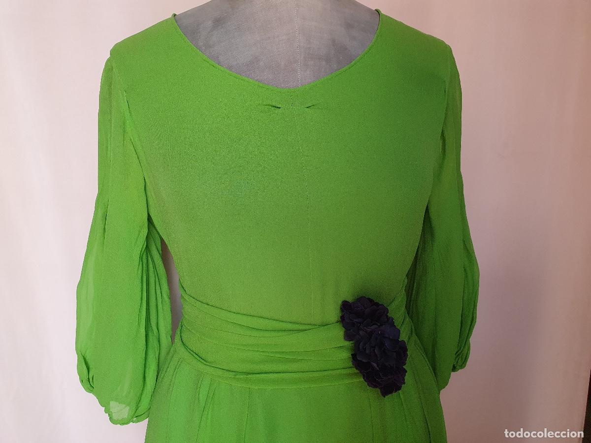 Vintage: Vestido de gasa verde - Foto 1