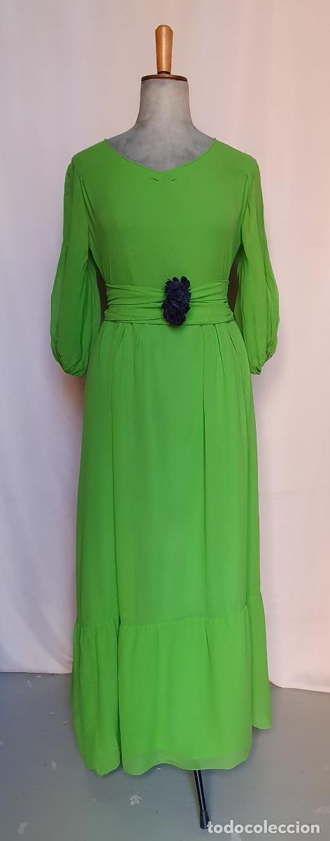 Vintage: Vestido de gasa verde - Foto 2