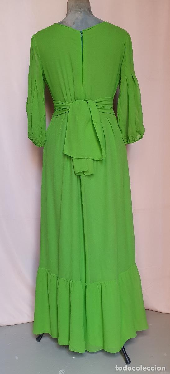 Vintage: Vestido de gasa verde - Foto 3