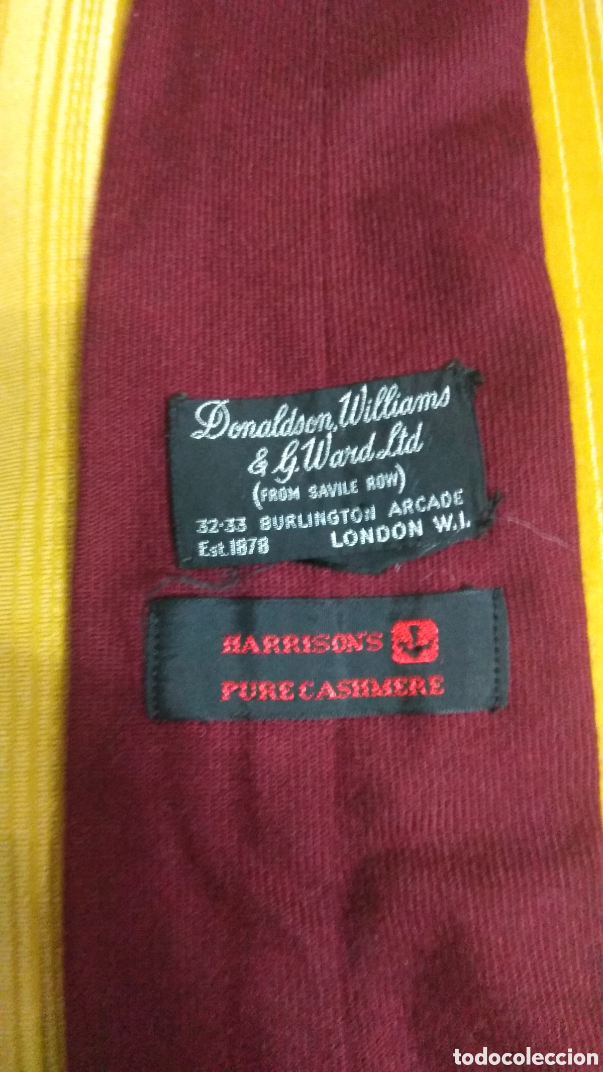Vintage: Corbata Donaldson Williams & G. Ward cachemira granate - Foto 2