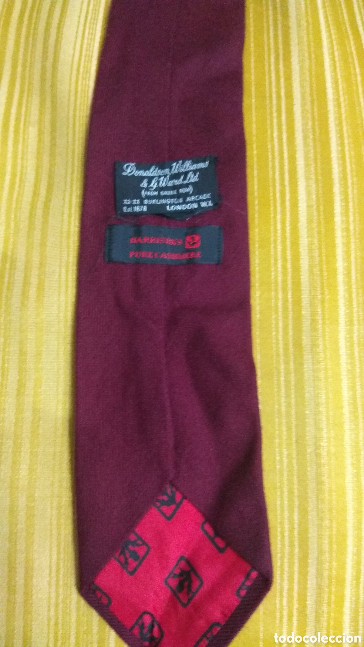 Vintage: Corbata Donaldson Williams & G. Ward cachemira granate - Foto 7